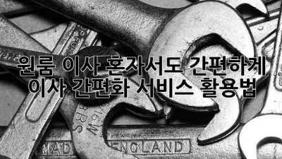 원룸 이사? 혼자서도 간편하게! 이사 간편화 서비스 활용법